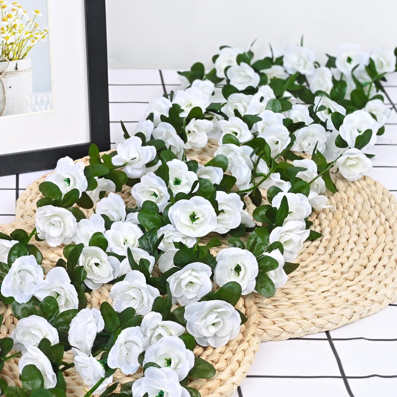 BLEUM CADE 5Pcs 16.4Ft Fake Flower Garland Artificial Rose Vines