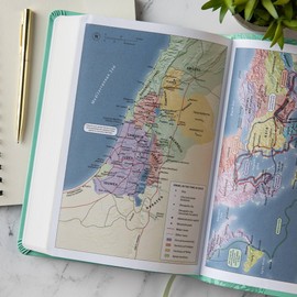 CSB Large Print Thinline Bible, Value Edition, Light Teal LeatherTouch, Red Letter, Presentation Page, Footnotes, Full-Color Maps, Easy-to-Read Bible Serif Type