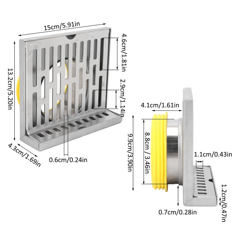 Corner Floor Drain, Wall L Shaped Drain Side Floor L