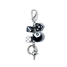 Magic 8 Ball Dice Charm Keychain - y2k Lucky Star Twinkling Stars a Pendant - Ladies and Gentlemen Billiards Players Bag Charms (scriptures)