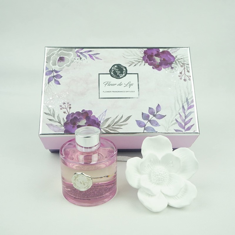 Pretty Valley Home Ceramic Flower Fragrance Diffuser 100ml Fleur De