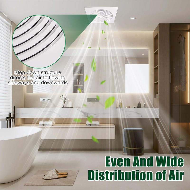 PTLEVYN Bathroom Exhaust Fan Cover White Matte Bathroom Ceiling Fan