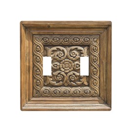 Moslion Brown Wood Pattern 2-Gang Toggle Wall Plate Wooden Door Light Switch Covers for Kitchen Bathroom Men Women