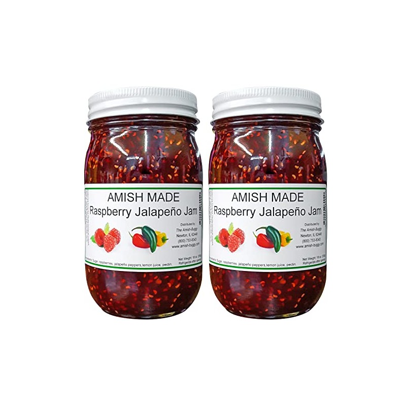 Amish Raspberry Jalapeno Jam - Two 18 Oz Jars
