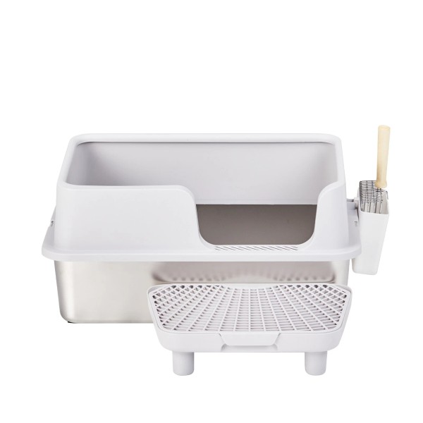 Unbranded Large Stainless Steel Cat Litter Box High Sided Easy