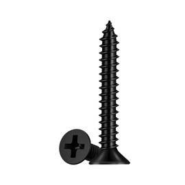 100 Pcs #7 X 1-1/2'' Drywall Screws,Black Wood Screw,Flat Head Phillips Screws Self Tapping Screws Used in Furniture,Woodworking Repairs and DIY Projects（M4 X 40mm）