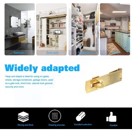 TERF® Solid Brass Hasp and Staple Set 38mm [ 1.5 inch ] including Fixing Screw For Use with Outdoor House Cabinet Cupboard Cage Door and Multi Purpose Use - Pack of 2