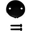 Westbrass 3-1/8" Two-Hole Overflow Face Plate and Screws, Matte Black,