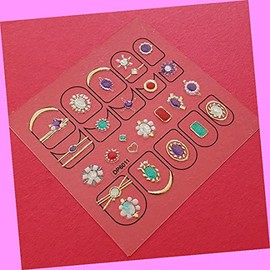 Exquisite 3D Crystal Heart Galaxy Moon Stars Gold Stripes Diamond Nail Sticker Dp6011 for Nails Design Nail Art Stickers Decals Supplies Manicure Tips Sticker Colorful for Nail Decorations