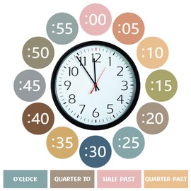 Boho Rainbow Clock Numbers Bulletin Board Kits, Telling Time Teaching Clock for Kids Labels, Learning to Tell Time Clock Cutouts for Elementary Math Classroom Must Haves (Boho)