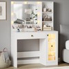 BORNOON Small Vanity Desk with Mirror and Lights, Makeup Vanity