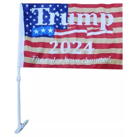 Premium DOUBLE-SIDED Trump WON 2024 Flag 12X18 3Ply CAR BOAT FLAG BANNER X2