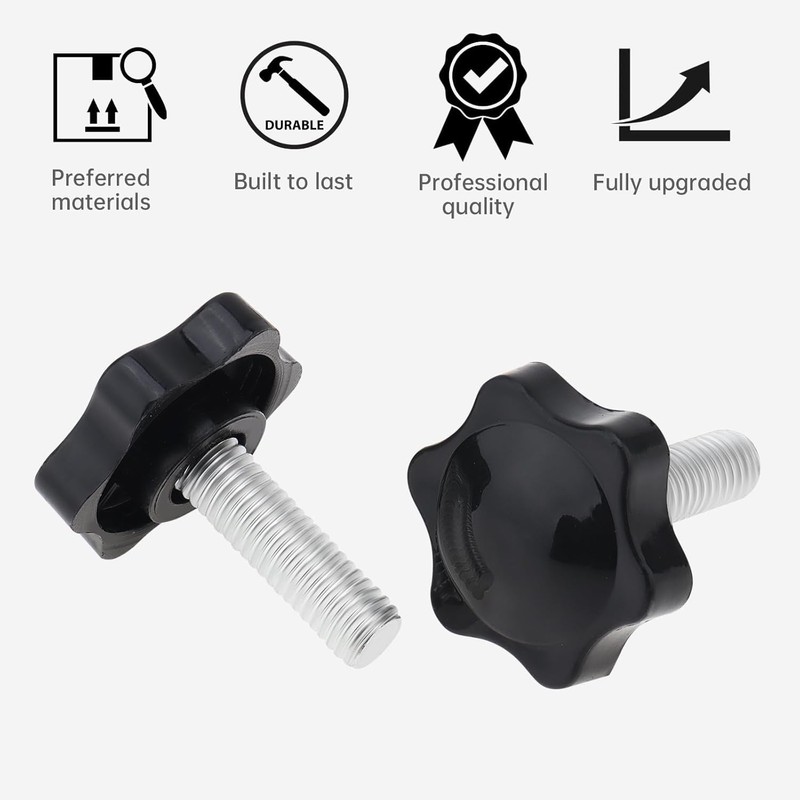 10 Pcs Clamping Handle Screw Knob, Star Handle Knob Grip