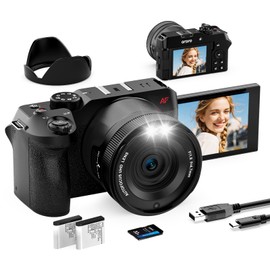 ORDRO 5K Digital Camera for Photography, 80MP Autofocus Vlogging Camera for YouTube with 270° Flip Screen, 18X Zoom Travel Video Camcorder for Beginners (32GB Card + Lens Hood)