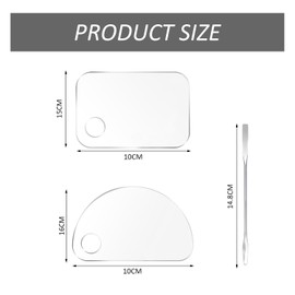 2 Pieces Acrylic Palette with 1 Metal Spatula, Mixing Palette, Transparent Palette, Cosmetic Palette, Colour Corrector, Makeup Set for Women, Suitable for Makeup Artists, Manicure