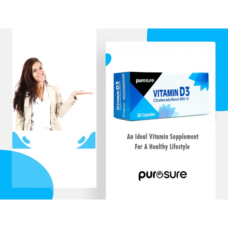 PuroSure Vitamin D3 800 IU - 90 Capsules - 3