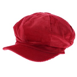 Zac's Alter Ego Corduroy Flat Cap/Baker Boy Hat - Selection of Colours Red