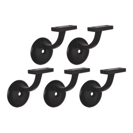 Design House 5-Pack Metal Jumbo Hand Rail Bracket in Matte Black
