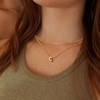 Bubble Letter Necklace Layered Gold Initial Tiny Small Pendent Necklaces