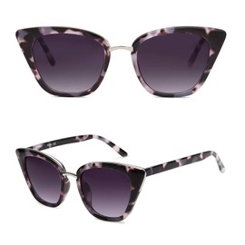 SOJOS Cat Eye Designer Sunglasses Fashion UV400 Protection Glasses SJ2052 with Grey Tortoise Frame/Gradient Grey Lens