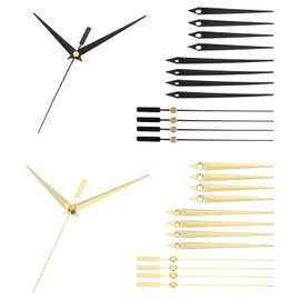 PATIKIL Replacement Clock Hands Kit, 10 Set Replacement Clock Hands Kits Clock Mechanism Movement Aluminum Wall Clock Hands Parts for Wall Clock Repair DIY, Black,Gold, A01/A02