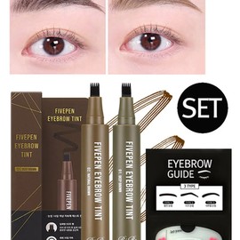 [SET] Lir Five Pen Eyebrow Tint + 3 types of eyebrow guide lasting 10 days, eyebrow tattoo, 5 dot tips / [SET]리르 파이브펜 아이브로우 틴트+3종 눈썹가이드10일지속,눈썹타투,5도트팁