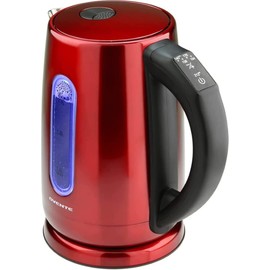 OVENTE Electric Kettle, 1.7L Stainless Steel Water Boiler and Heater with 1100W Power, Temperature Control, Keep Warm Function, Auto Shut-Off, Boil-Dry Protection and Cordless Serving, Red KS58R