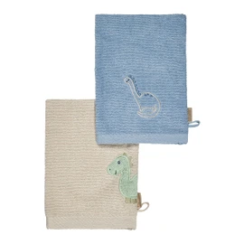 Sterntaler Dino Rexi Wash Cloths Pack of 2 Terry Cloth Baby Wash Mitt Made of Absorbent, Soft Cotton, Provides Fun Bathing and Showering - Baby and Children's Wash Cloth, Blue