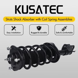 KUSATEC Front Pair Complete Struts Shock Absorber fit for Honda Odyssey 2008-2010, 172542 172541 Left/Right Struts with Coil Spring Assemblies