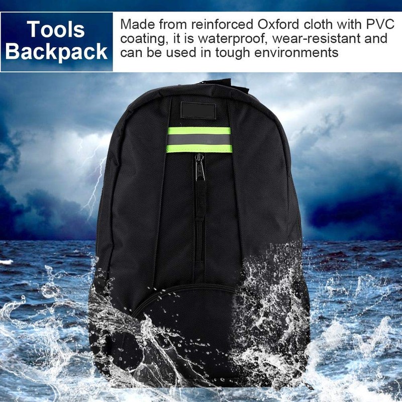 1680D Oxford Cloth Wear-Resistant Backpack for Electrician Plumber Repairman, 15kg