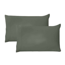 AuTmtes Brushed Body Pillowcases Queen Standard Set of 2 Soft and Cozy Wrinkle Slip Silk with Envelope 20x30 Inches Bed Pillowcase Cotton Pillow Case Queen Pillowcase(Dark Green)