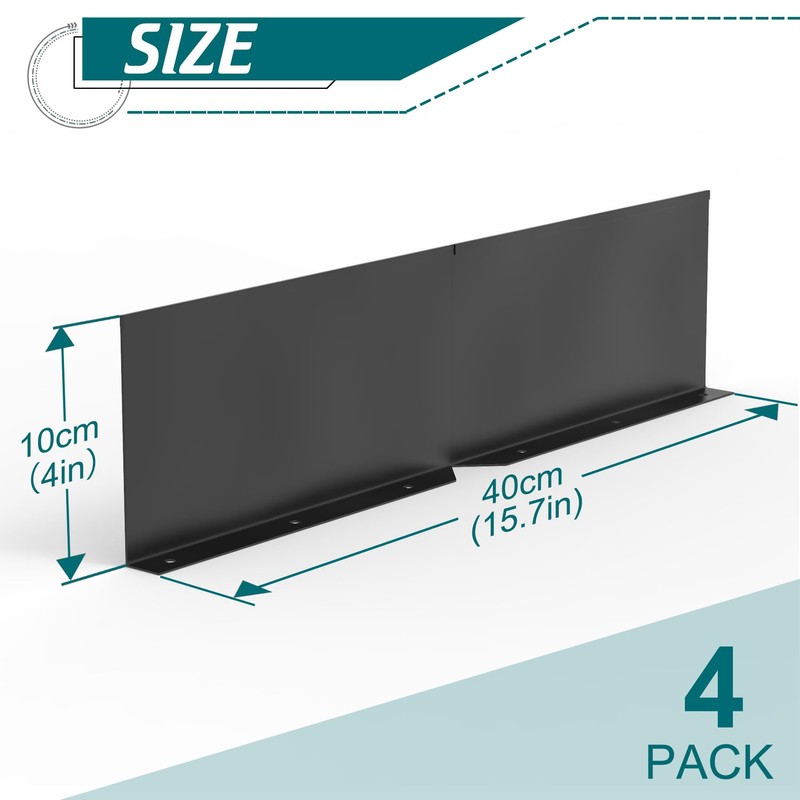 Daisypower Gutter Valley Splash Guards,4 Pcs Foldable Rainwater Roof Rain