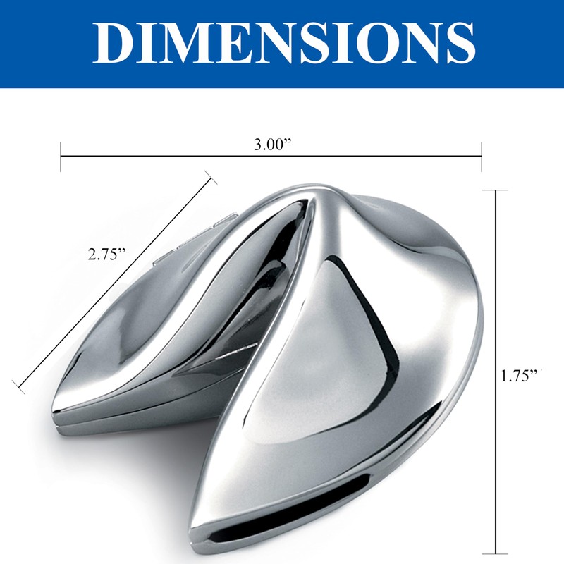 Natico Originals Non-Tarnishing Silver Fortune Cookie Paperweight, Desktop Gift, Resturant