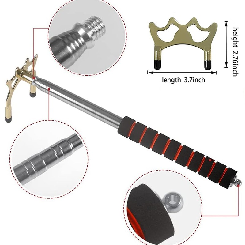 AngelReally Retractable Billiards Cue Stick Bridge with Brass Bridge Head,