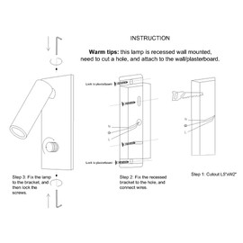 Agese Recessed Wall Mounted Reading Light Sconces Wall Lamp Bedside Headboard Bedroom Knob Dimmer Switch Osram LED 4.5W Warm White 3000K Input 110-240V AC Hardwired Embedded Not Plug (Nickel WL200)