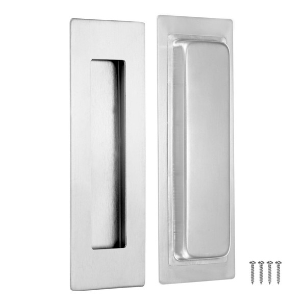 M METERXITY 2-Pack Recessed Finger Pulls, 5.90 Inch Square 304