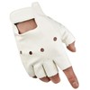 White Fang NT152 Gloves, Rock, Punk, Leather, Fingerless, Street, Velcro,