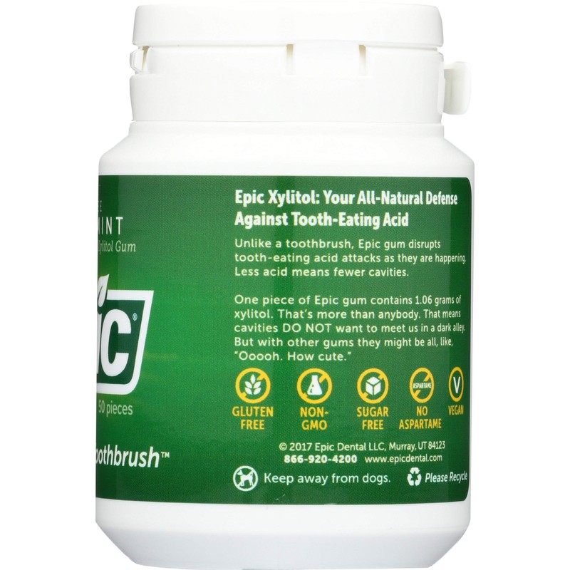 Epic Dental, Gum Xylitol Spearmint, 50 Count