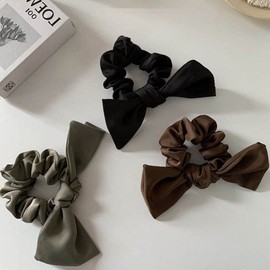 리본 헤어슈슈 스크런치 헤어슈슈 똥머리 헤어 고무줄 미니곱창 Ribbon Hair Scrunchie Mini Bun Hair Rubber Band