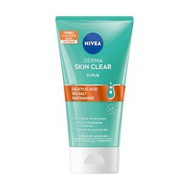 NIVEA Derma Skin Clear Scrub (150ml), Exfoliating Face Scrub, Salicylic Acid Face Scrub Enriched with Niacinamide to Unclog Pores and Refine Skin Textures, For Blemish-Prone Skin,Packaging may vary