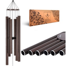 Vanquer Wind Chimes for Outside Deep Tone - 48'' Wind Chimes Outdoor Clearance, Deep Tone, Memorial WindChimes, Outdoor Décor, Wind Spinner, Sympathy Gift, Patio, Home Décor (Bronze)