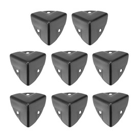 sourcing map 8PCS Metal Corner Protector 1.1 x 1.1 x 1.1 Inch Box Edge Guard Protector Zinc Alloy Cabinets Speaker Corners Protector for Furniture Decorative (Imprint Edge, Black)