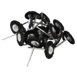 LDEXIN 20Pcs Nylon Bristle Brushes 1" (25mm) Dia. Polishing Wheel Brushes with 3/32" Shank, Flat Wire Brushes, Black
