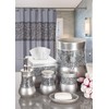 Creative Scents Crackled Glass Countertop Towel Stand, Decorative Silver Fingertip