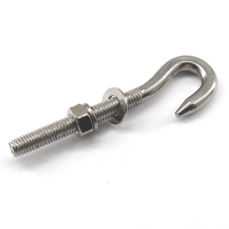 (6 Pieces) M10 Heavy Duty Thread Eye Hook 304 Stainless