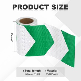 sourcing map Reflective Tape, 4 Inch x 16 ft Trailer Reflector Tape Waterproof Warning Safety Sticker Night Reflector Arrow Tape for Bikes Cars Trucks, Green-white