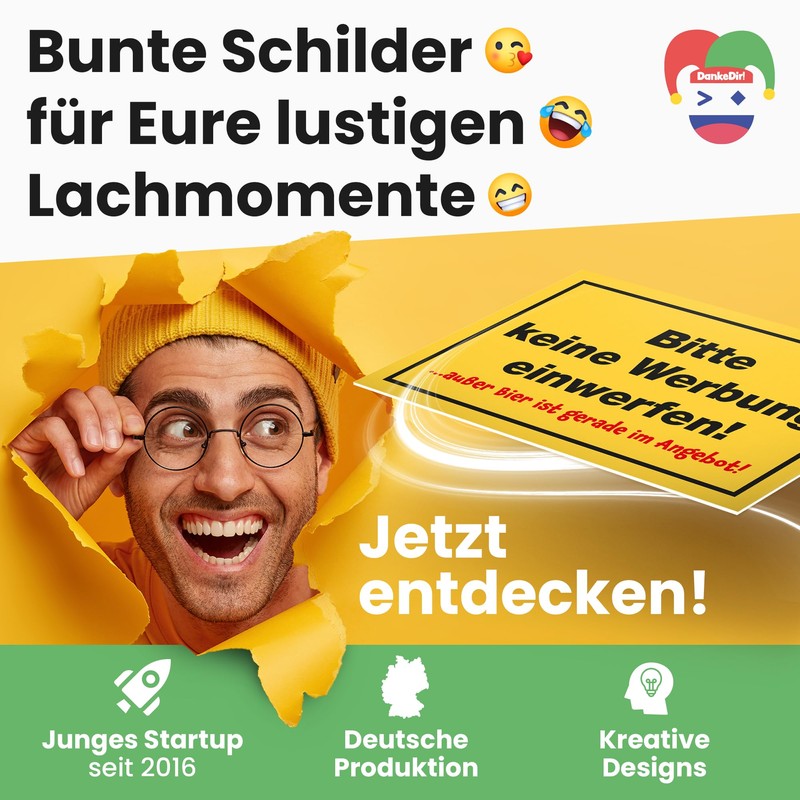 DankeDir! Bitte keine Werbung einwerfen außer Bier- 30 x 20