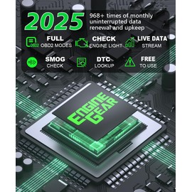 EngineGear OBD2 Scanner Bluetooth Diagnostic Tool Bi-Directional OBDII Car Code Reader for iOS&Android Bluetooth 5.4 Clear Vehicle Error Code Live Data Reset Exclusive APP (Blcak)