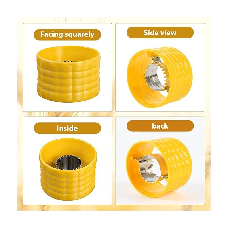 2pcs Cob Corn Stripper,Plastic Corn Peeler for Cobbe,Stainless Steel Blades