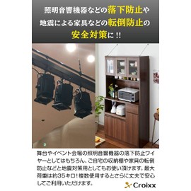 Croixx Wire Security Wire with Carabiner Stainless Steel Drop Prevention Earthquake Prevention Wire Lock (Set of 2)